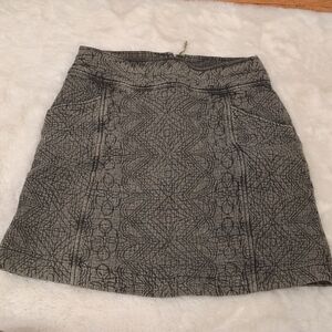 Anthropologie Green Patterned Skirt